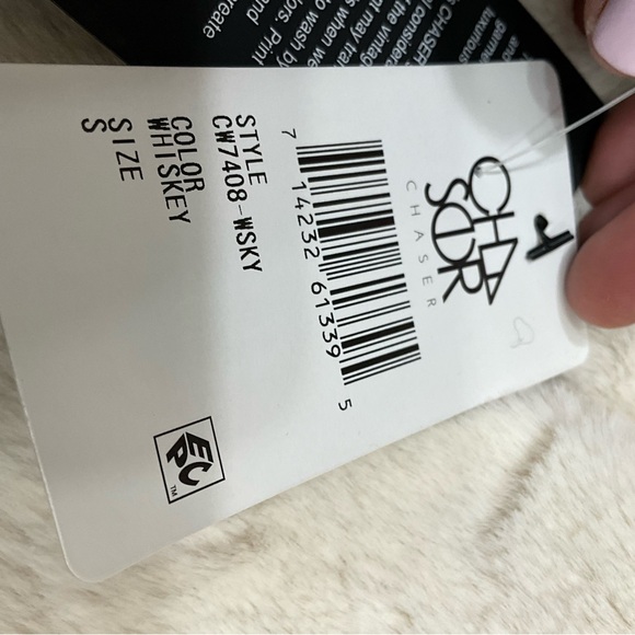 CHASER NEW Women's Whisky Brown and White Faux Shearling Jacket Size S Vegan - Picture 11 of 11